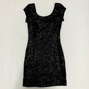 H&M Divided Black Sequin Dress
